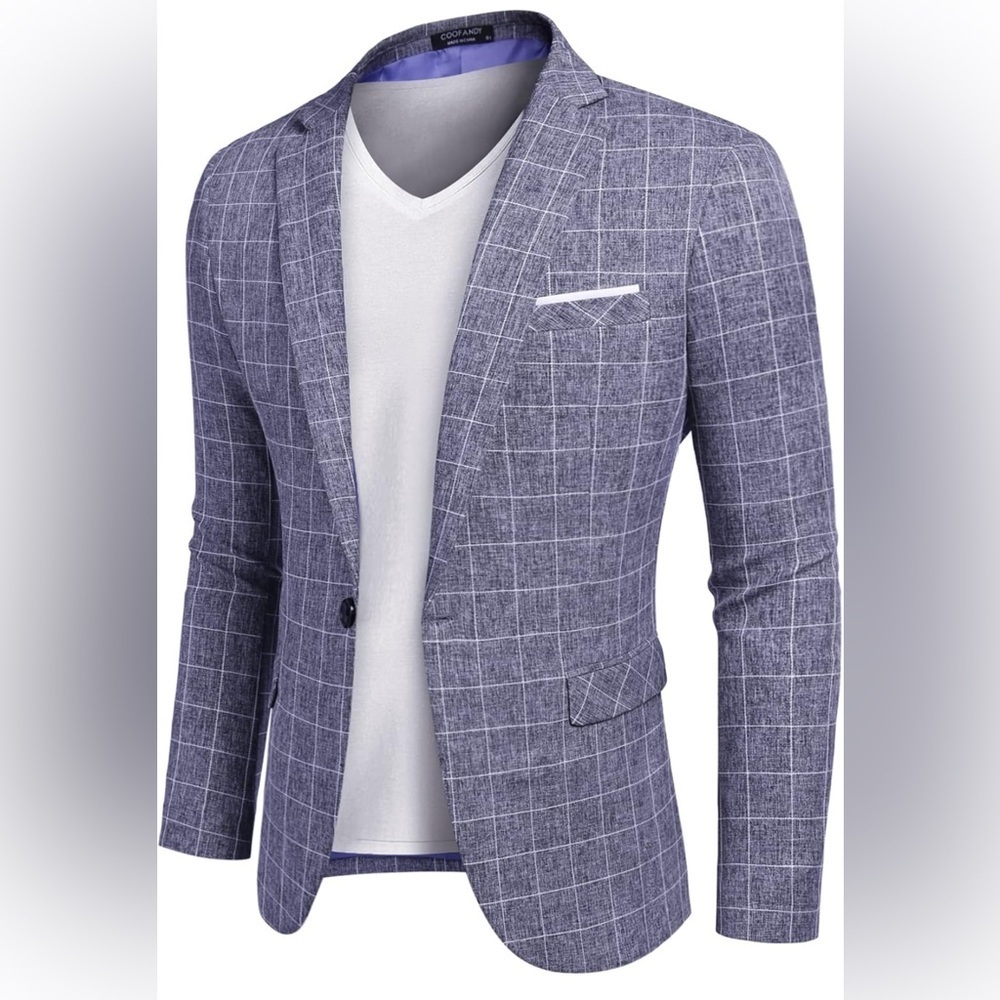 NWT- COOFANDY Men's Casual Slim Fit One Button Blazer/Sports Jacket  SIZE: XXL